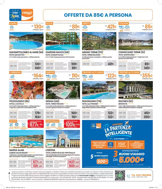 Volantino Eurospin Viaggi a Angiari | OFFERTE DA 85€ A PERSONA | 2026-08-26T00:00:00.000Z - 2026-09-06T00:00:00.000Z