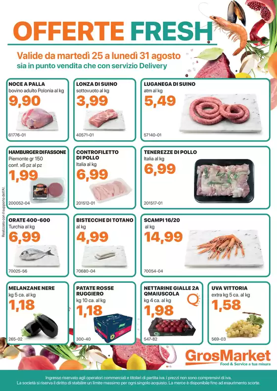 Volantino GrosMarket | Offerte fresh | 2026-08-26T00:00:00.000Z - 2026-08-31T00:00:00.000Z