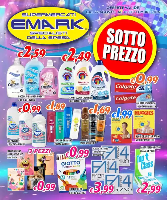Volantino Supermercati Emark | Sottoprezzo | 2026-08-27T00:00:00.000Z - 2026-09-20T00:00:00.000Z