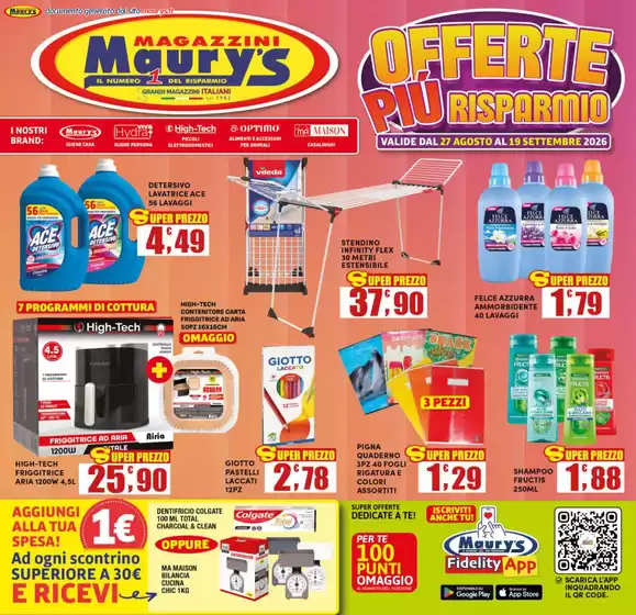 Volantino Maury's | Offerte piu risparmio | 2026-08-27T00:00:00.000Z - 2026-09-19T00:00:00.000Z