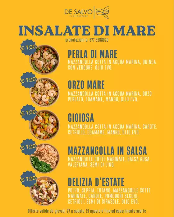 Volantino Pescheria De Salvo a Asti | Insalate di mare | 2026-08-27T00:00:00.000Z - 2026-08-29T00:00:00.000Z