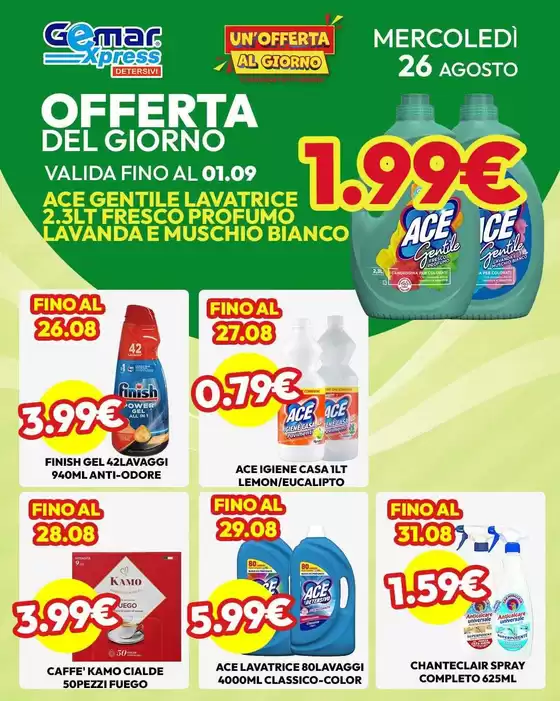 Volantino Gemar Detersivi | Le migliori offerte per gli acquirenti parsimoniosi | 2026-08-26T00:00:00.000Z - 2026-09-01T00:00:00.000Z