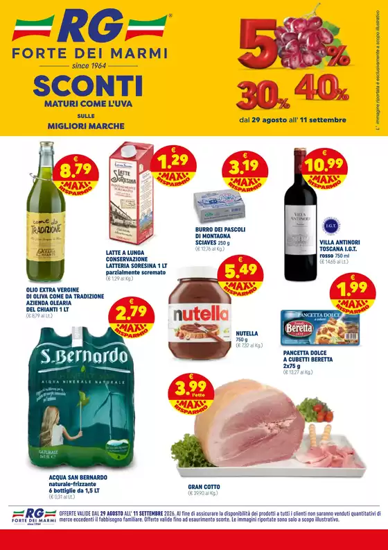 Volantino RG Supermarket a Barcellona Pozzo di Gotto | 30% 40% 50% | 2026-08-29T00:00:00.000Z - 2026-09-11T00:00:00.000Z