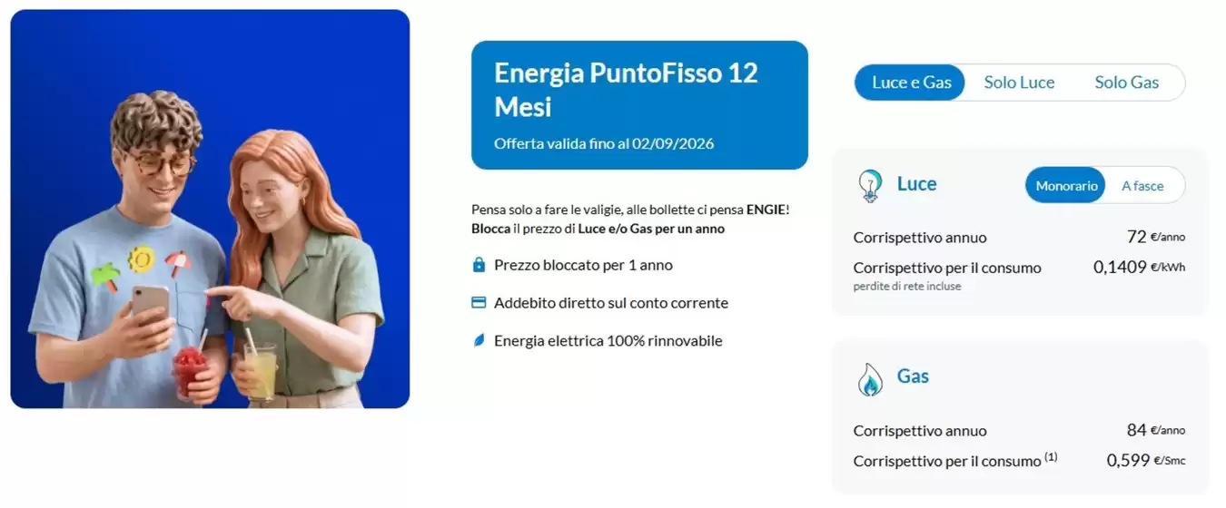 Volantino Engie a Melazzo | Energia PuntoFisso 12 Mesi | 2026-08-27T00:00:00.000Z - 2026-09-02T00:00:00.000Z
