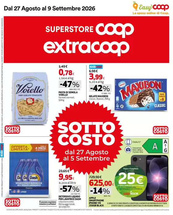 Volantino Superstore Coop a Ravenna | Sottocosto | 2026-08-27T00:00:00.000Z - 2026-09-09T00:00:00.000Z