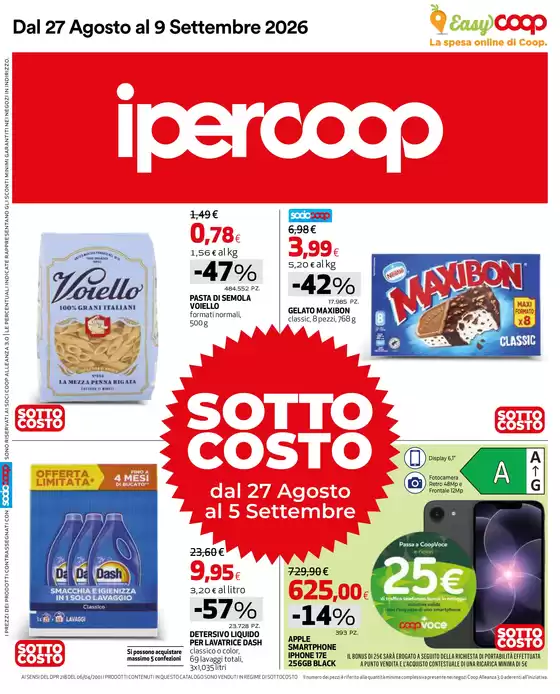 Volantino Ipercoop a Rovigo | Sottocosto | 2026-08-27T00:00:00.000Z - 2026-09-09T00:00:00.000Z