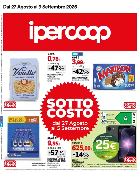 Volantino Ipercoop a Trieste | Sottocosto | 2026-08-27T00:00:00.000Z - 2026-09-09T00:00:00.000Z