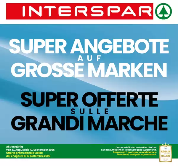 Volantino Interspar | Sconti fino al 50 | 2026-08-27T00:00:00.000Z - 2026-09-10T00:00:00.000Z