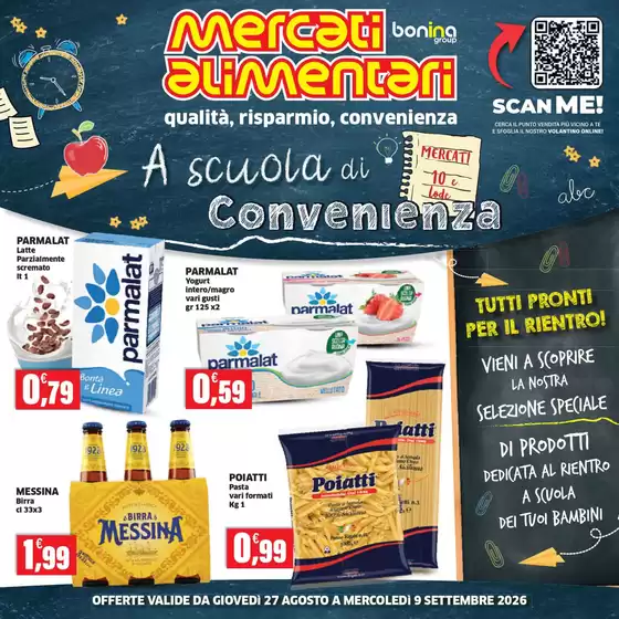 Volantino Mercati Alimentari | A scuola di convenienza | 2026-08-27T00:00:00.000Z - 2026-09-09T00:00:00.000Z