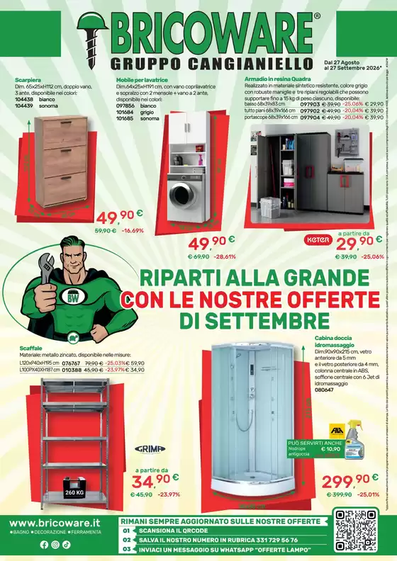 Volantino Bricoware a Copparo | Dal 27 agosto al 27 settembre 2026 | 2026-08-27T00:00:00.000Z - 2026-09-27T00:00:00.000Z