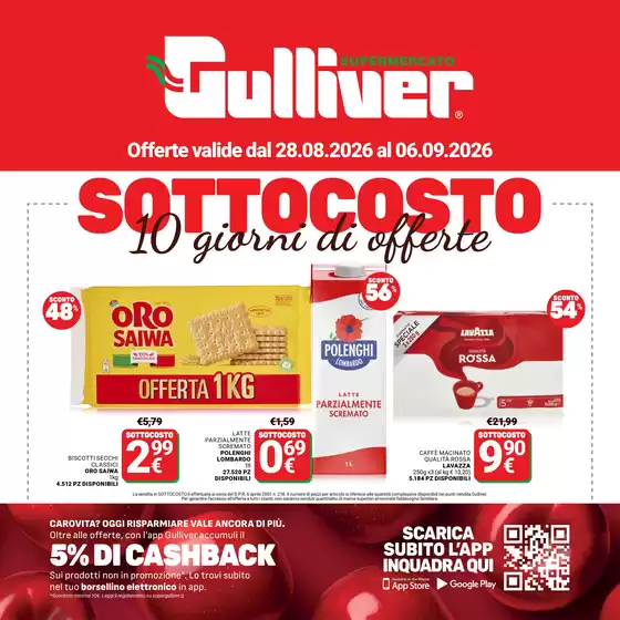 Volantino Gulliver a Pollein | Sottocosto | 2026-08-28T00:00:00.000Z - 2026-09-06T00:00:00.000Z