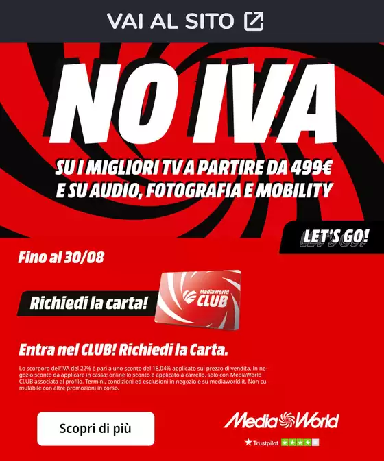 Volantino MediaWorld a Brescia | NO IVA | 2026-08-28T00:00:00.000Z - 2026-08-30T00:00:00.000Z