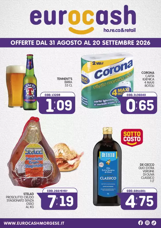 Volantino Eurocash Morgese | Offerte valide dal 31 agosto al 20 settembre | 2026-08-31T00:00:00.000Z - 2026-09-20T00:00:00.000Z