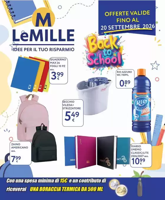 Volantino Le Mille a Roma | Back to school | 2026-08-31T00:00:00.000Z - 2026-09-20T00:00:00.000Z