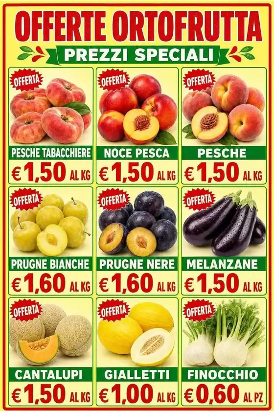Volantino Supermercato Azzurro | Offerte Ortofrutta | 2026-08-31T00:00:00.000Z - 2026-09-06T00:00:00.000Z