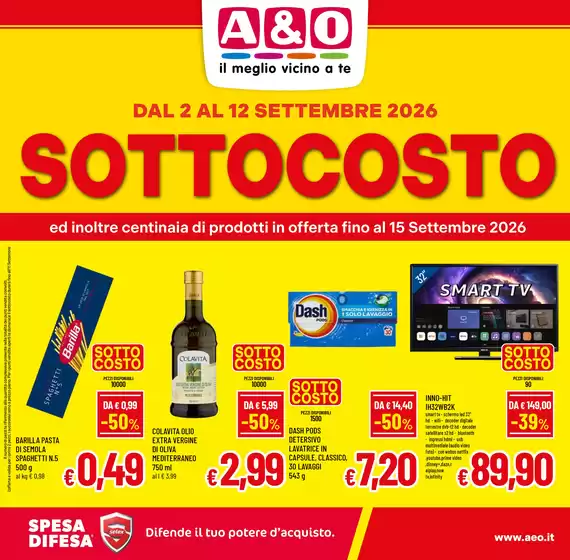 Volantino A&O a | Sottocosto | 2026-09-02T00:00:00.000Z - 2026-09-15T00:00:00.000Z