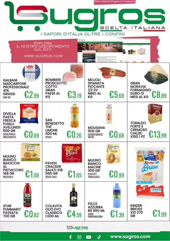 Volantino SuGros | Offerte | 2026-08-30T00:00:00.000Z - 2026-09-19T00:00:00.000Z