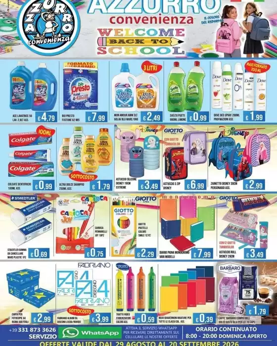 Volantino Azzurro Convenienza | Offerte valide dal 29 agosto al 20 settembre 2026 | 2026-08-29T00:00:00.000Z - 2026-09-20T00:00:00.000Z
