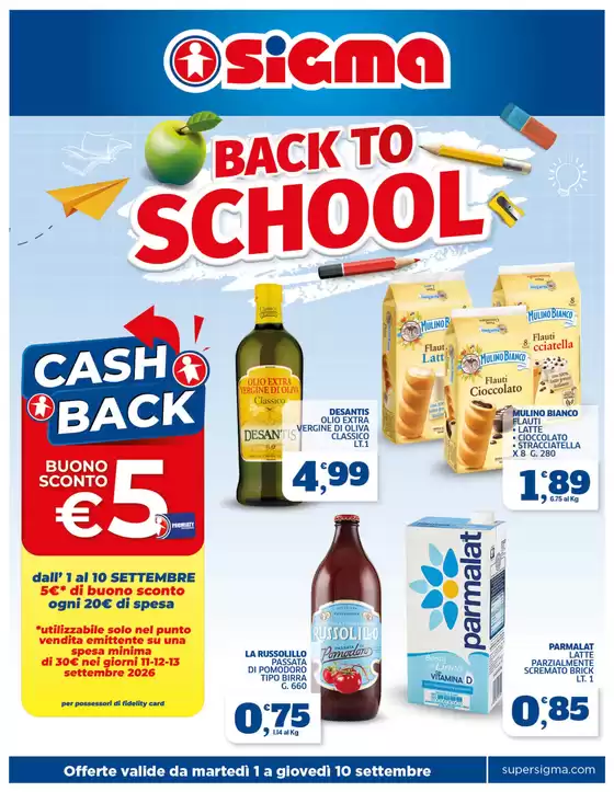 Volantino Sigma a Campodoro | Back to school | 2026-09-01T00:00:00.000Z - 2026-09-10T00:00:00.000Z