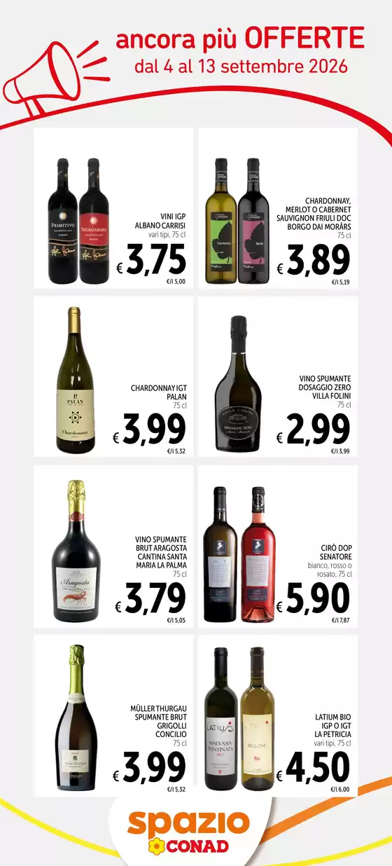 Volantino Spazio Conad | Ancora più offerte | 2026-09-04T00:00:00.000Z - 2026-09-13T00:00:00.000Z