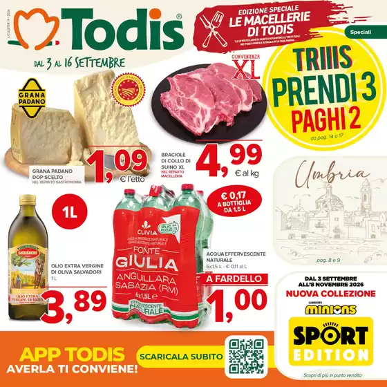 Volantino Todis a Fiumicino | Triiis prendi 3 paghi 2 | 2026-09-03T00:00:00.000Z - 2026-09-16T00:00:00.000Z