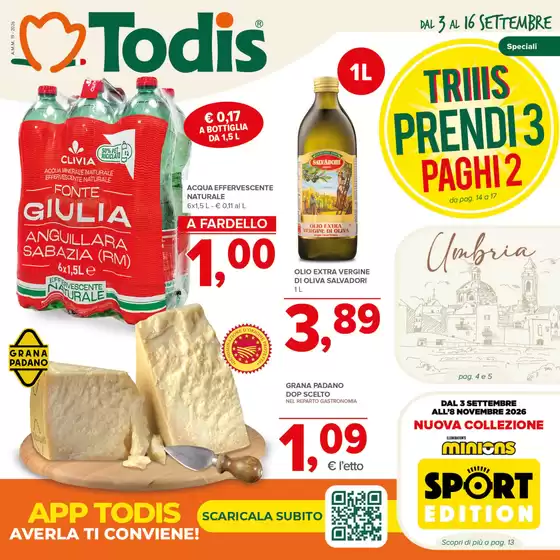 Volantino Todis a Quercianella | Triiis prendi 3 paghi 2 | 2026-09-03T00:00:00.000Z - 2026-09-16T00:00:00.000Z