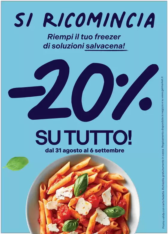 Volantino Gelmarket | -20% Su tutto! | 2026-08-31T00:00:00.000Z - 2026-09-06T00:00:00.000Z
