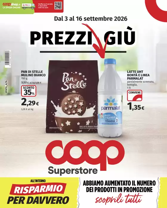 Volantino Coop a Parabiago | Prezzi giu | 2026-09-03T00:00:00.000Z - 2026-09-16T00:00:00.000Z