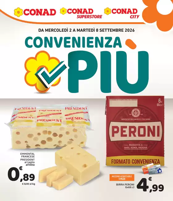 Volantino Conad a Castelfranci | Convenienza Più | 2026-09-02T00:00:00.000Z - 2026-09-08T00:00:00.000Z