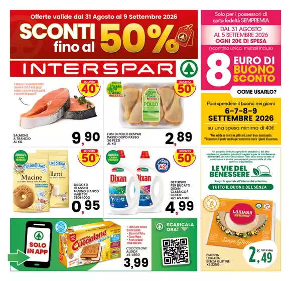 Volantino Interspar | Sconti fino al 50% | 2026-08-31T00:00:00.000Z - 2026-09-09T00:00:00.000Z