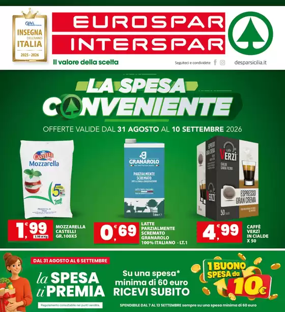 Volantino Interspar a Comiso | La spesa conveniente | 2026-08-31T00:00:00.000Z - 2026-09-10T00:00:00.000Z