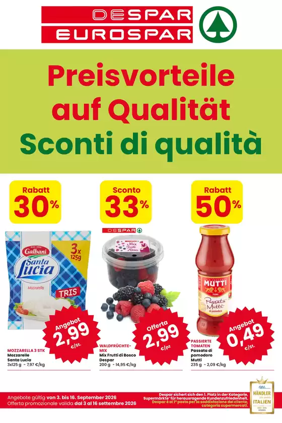 Volantino Eurospar a Erice | Sconti di qualita | 2026-09-03T00:00:00.000Z - 2026-09-16T00:00:00.000Z