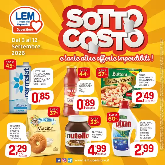 Volantino Lem SuperStore a Roccanova | Sottocosto | 2026-09-03T00:00:00.000Z - 2026-09-16T00:00:00.000Z
