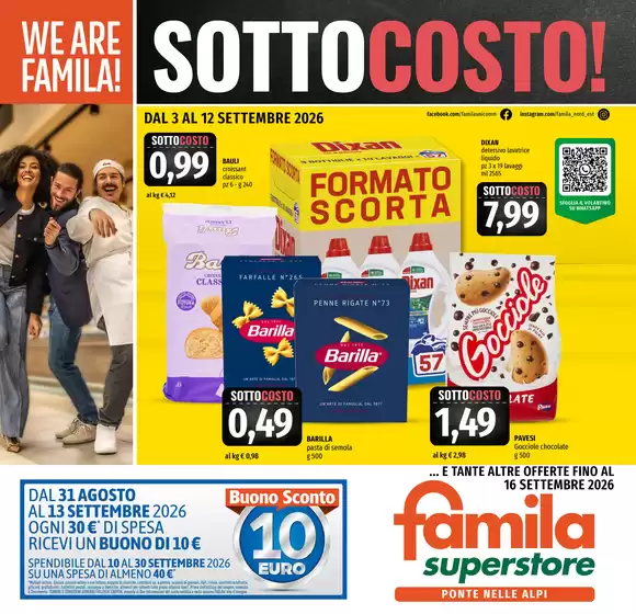 Volantino Famila Superstore | Sottocosto! | 2026-09-03T00:00:00.000Z - 2026-09-16T00:00:00.000Z