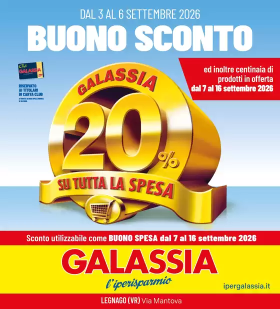 Volantino Galassia | Buono sconto | 2026-09-03T00:00:00.000Z - 2026-09-16T00:00:00.000Z