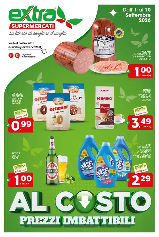 Volantino Extra Supermercati a Bene Vagienna | Al costo | 2026-09-01T00:00:00.000Z - 2026-09-10T00:00:00.000Z