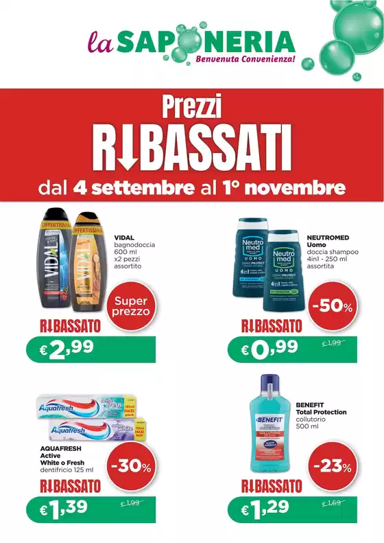 Volantino La Saponeria a Comiso | Prezzi Ribassati | 2026-09-04T00:00:00.000Z - 2026-11-01T00:00:00.000Z