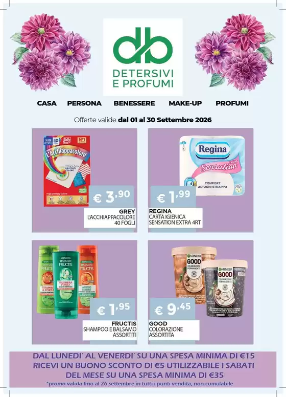 Volantino DB detersivi a Comiso | Offerte valide dal 01 al 30 settembre 2026 | 2026-09-01T00:00:00.000Z - 2026-09-30T00:00:00.000Z
