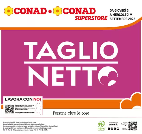 Volantino Conad Superstore | Taglio Netto | 2026-09-03T00:00:00.000Z - 2026-09-09T00:00:00.000Z