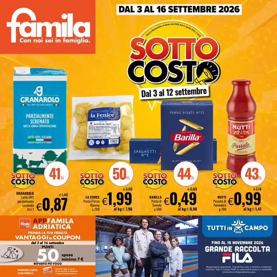 Volantino Famila a | Sottocosto | 2026-09-03T00:00:00.000Z - 2026-09-16T00:00:00.000Z