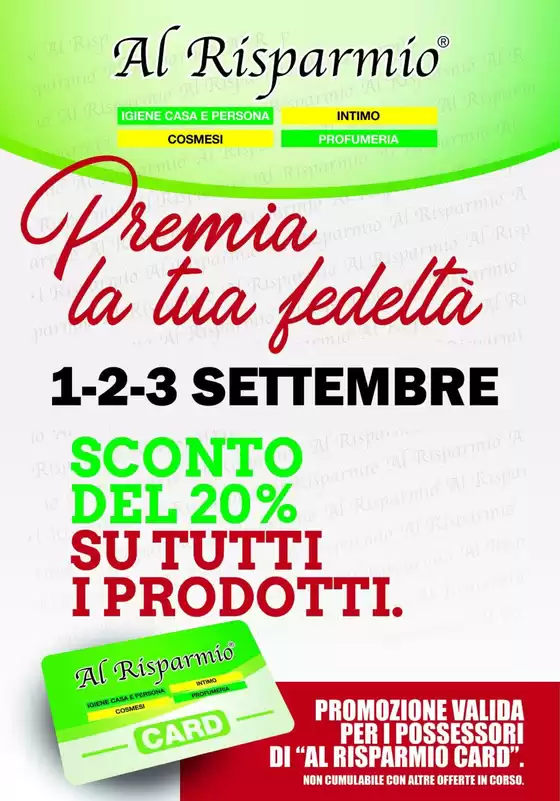 Volantino Al Risparmio a Ostuni | Sconto del 20% | 2026-09-01T00:00:00.000Z - 2026-09-03T00:00:00.000Z