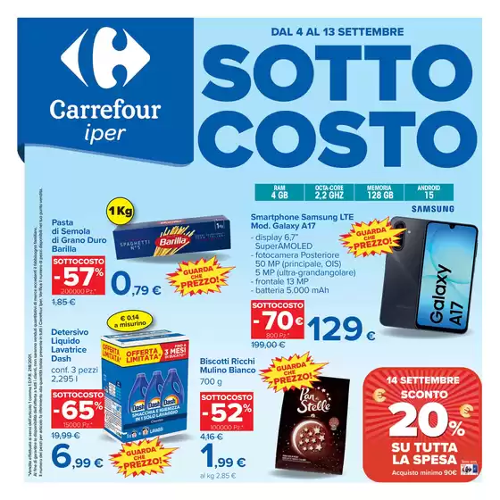 Volantino Carrefour Ipermercati a Ledro | Sottocosto | 2026-09-04T00:00:00.000Z - 2026-09-13T00:00:00.000Z