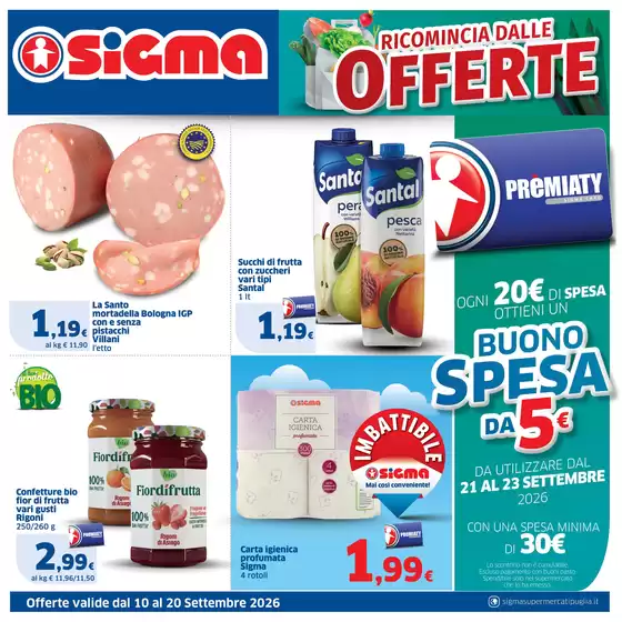 Volantino Sigma a Rubiera | Ricomincia dalle offerte | 2026-09-10T00:00:00.000Z - 2026-09-20T00:00:00.000Z