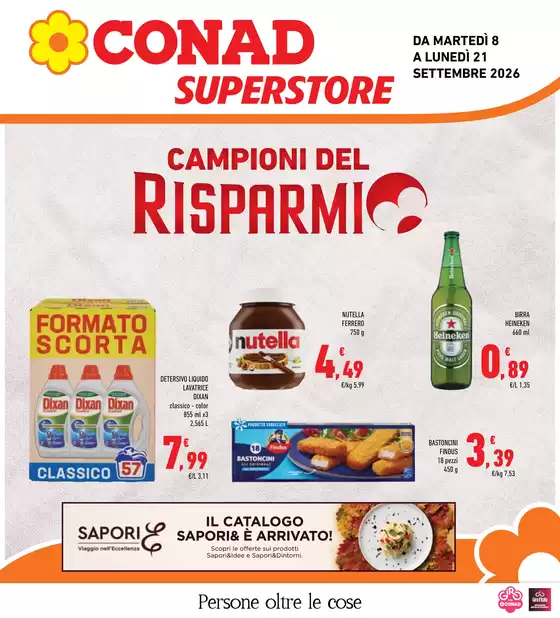 Volantino Conad Superstore | Campioni del risparmio | 2026-09-08T00:00:00.000Z - 2026-09-21T00:00:00.000Z