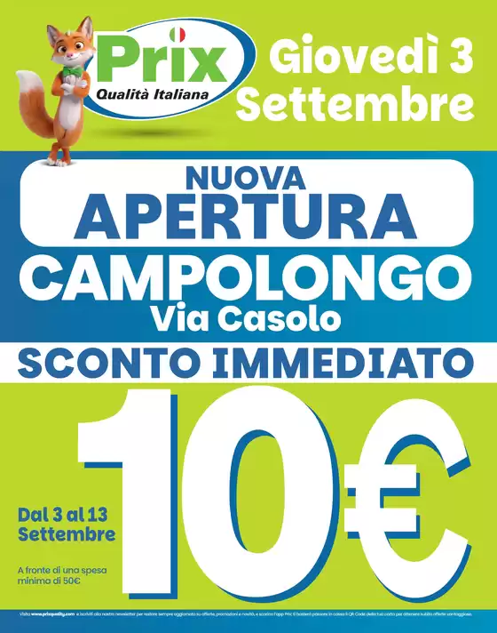 Volantino Prix | Nuova apertura | 2026-09-03T00:00:00.000Z - 2026-09-13T00:00:00.000Z