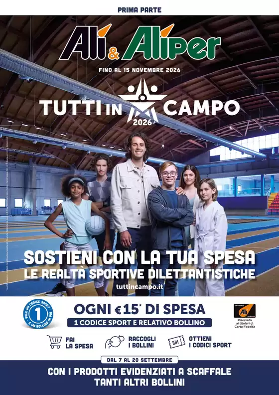 Volantino Alì e Alìper a Fossò | Tutti in campo | 2026-09-07T00:00:00.000Z - 2026-09-20T00:00:00.000Z