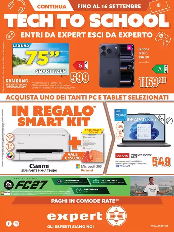 Volantino Expert a Moncalieri | Continua il tech to school! | 2026-09-03T00:00:00.000Z - 2026-09-16T00:00:00.000Z