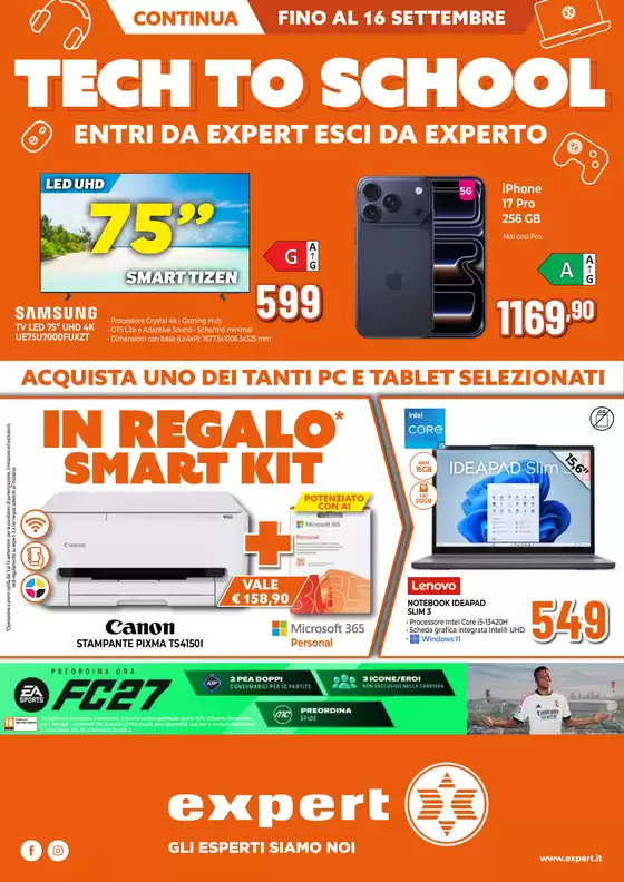 Volantino Expert a Vazzola | Continua il tech to school! | 2026-09-03T00:00:00.000Z - 2026-09-16T00:00:00.000Z
