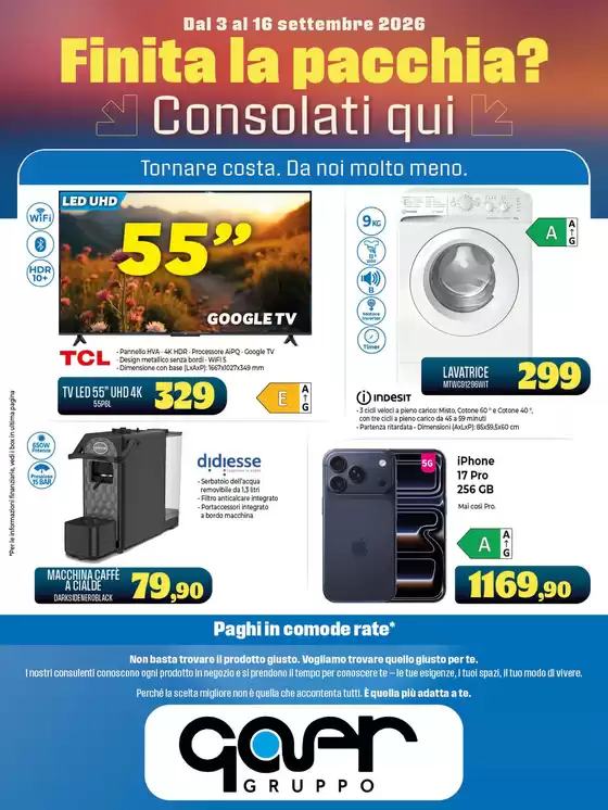 Volantino gaer a Campobasso | Offerte di gaer! | 2026-09-03T00:00:00.000Z - 2026-09-16T00:00:00.000Z