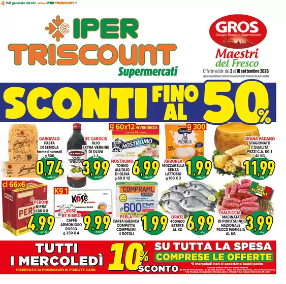 Volantino Iper Triscount | Sconti fino al 50% | 2026-09-02T00:00:00.000Z - 2026-09-10T00:00:00.000Z